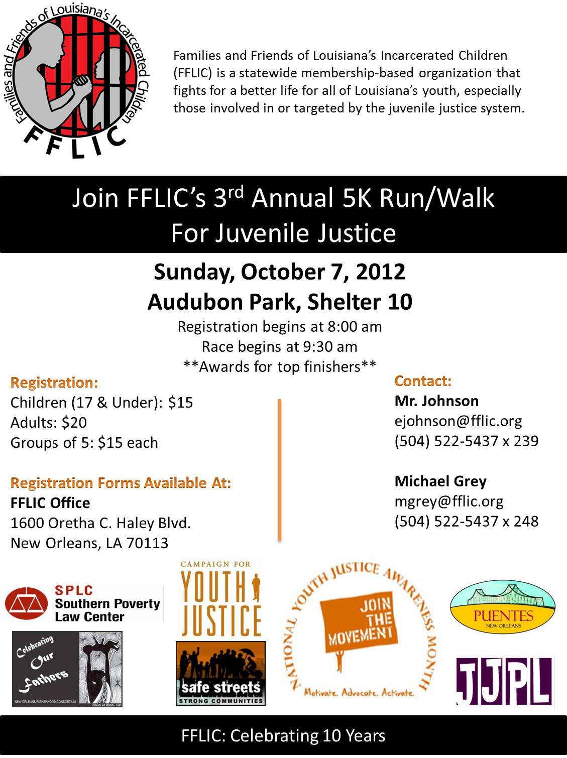 FFLIC’s 3rd Annual 5K Run/Walk for Juvenile Justice